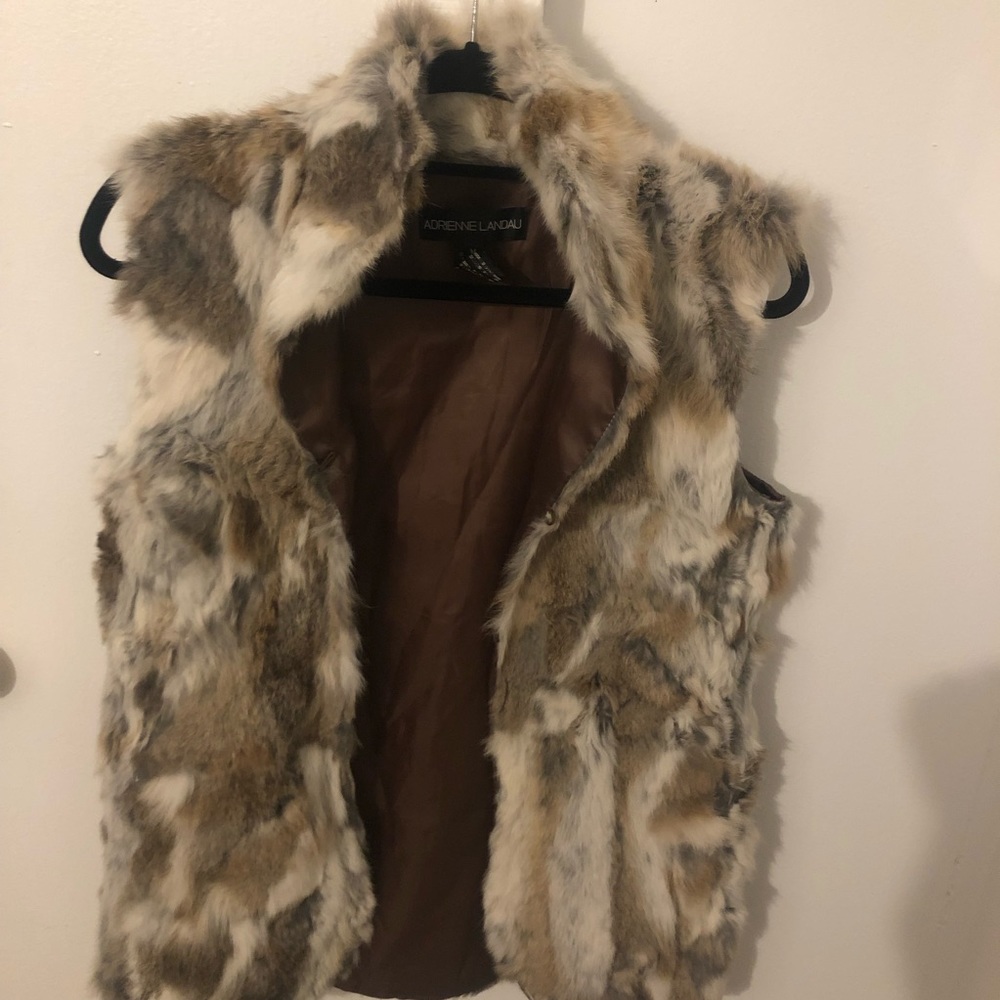 Adrienne Landau Real Rabbit Fur Vest